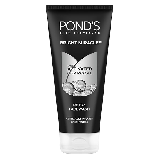 POND's Ponds Bright Miracle Detox Facewash With 10X Power Of Charcoal, 200Gm (Pack Of 2)