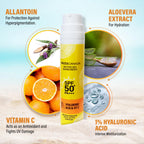 FACES CANADA Water Gel Sunscreen, 50g | SPF 50 PA+++ | Protects From UVA, UVB & Blue-Light Rays | 1% Hyaluronic Acid & Vitamin C | Lightweight | No White Cast | Natural Radiant Glow