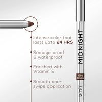 RENEE Midnight Kohl Pencil One-Swipe-Application with rich color Payoff - Smudgeproof and waterproof - Enriched with Vitamin E, Olive Oil and Castor Oil - 1.5 Gm