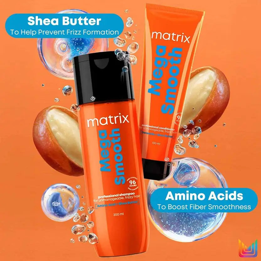 MATRIX Mega Smooth Shampoo for Frizzy, Dry Unmanageable Hair, Defy Frizz for 4 Days  (350 ml)