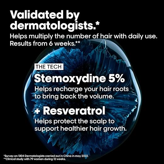 L’Oréal Professionnel Serioxyl Advanced Hair Growth Serum for scalp | Powered by Stemoxydine 5% + Resveratrol | Stimulates dormant hair roots and thickens hair fibre | Hairgrowth serum for men and women