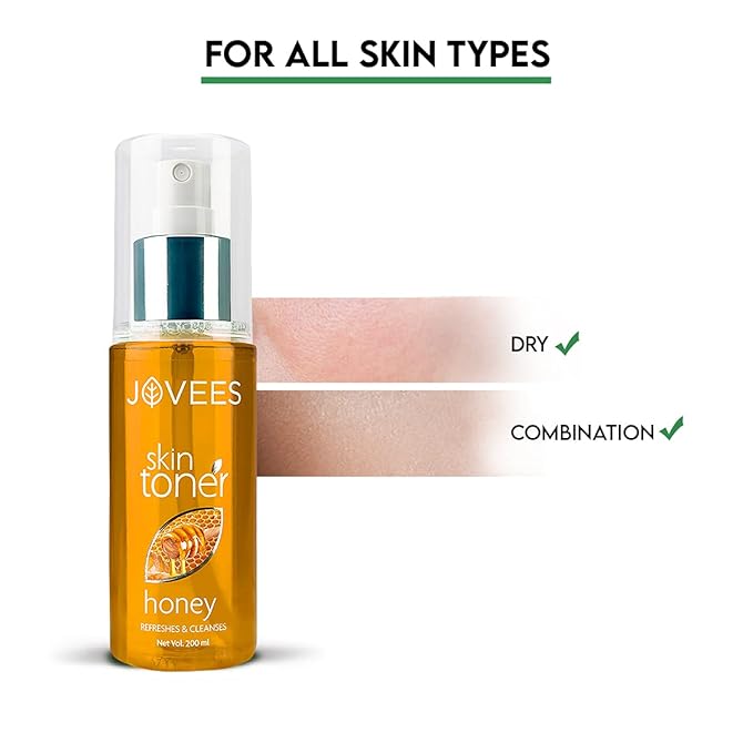 JOVEES Herbal Honey Toner for Hydrate and Glowing skin | Pore Tightening & Brightening Toner | Face Mist For Normal to Dry Skin | Paraben, Alcohol And Chemical Free 200ml