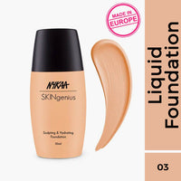 Nykaa SKINgenius Sculpting & Hydrating Dewy Foundation For Dry Skin - Warm Sand - 03