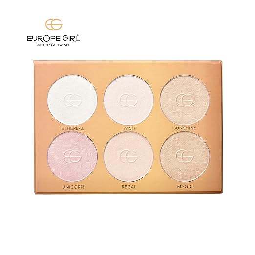 Europe Girl After Glow Highlighter | Powder Palette Shimmer Highlighters | Face Makeup Illuminator | Smooth, Dewy, Versatile & Long Lasting |Shimmer Highlight Powder Suit All Skin Tones 50G