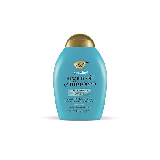 OGX Renewing + Argan Oil of Morocco Hydrating Hair Conditioner, Cold-Pressed Argan Oil to Help Moisturize, Soften & Strengthen Hair, Paraben-Free with Sulfate-Free Surfactants, 385ml