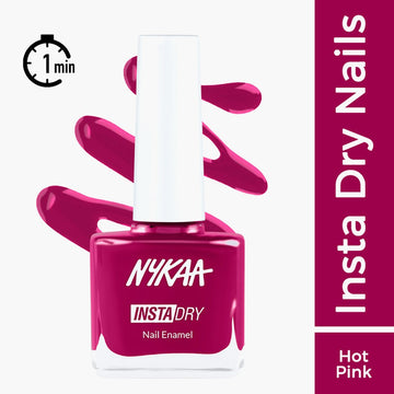 Nykaa Insta Dry Fast Drying Nail Enamel Polish Pink Post 339 - Hot Pink (9ml)