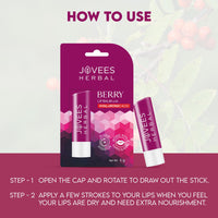 Jovees Herbal Berry Lip Balm with Hyaluronic Acid | 24 Hour Hydration | Rejuvenates Dry and Chapped Lips | Gives Soft & Supple Lips 5g