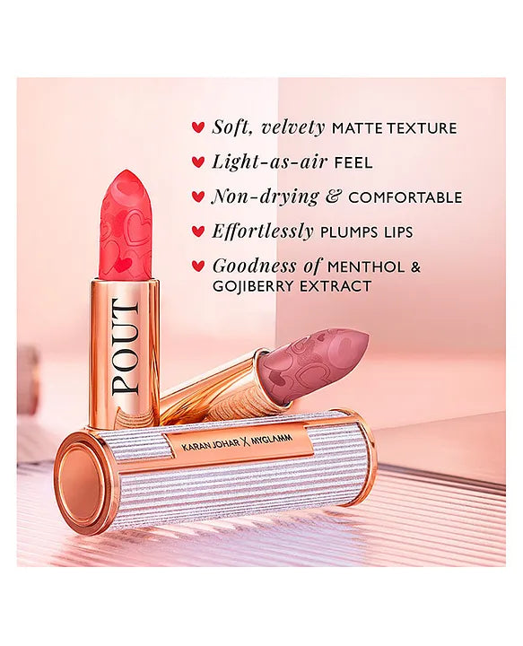 MyGlamm POUT by Karan Johar Intense Matte Plumping Lipstick -4g