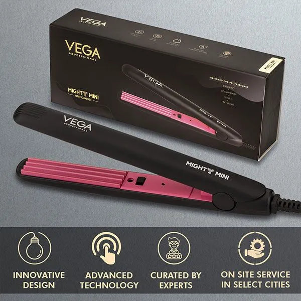 Vega Professional Mighty Mini Hair Crimper Black-Pink