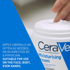 CeraVe Moisturizing Cream For Dry To Very Dry Skin 340g (Made In India)