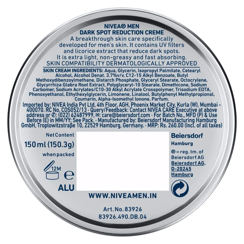 Nivea Men Dark Spot Reduction Cream 150ml