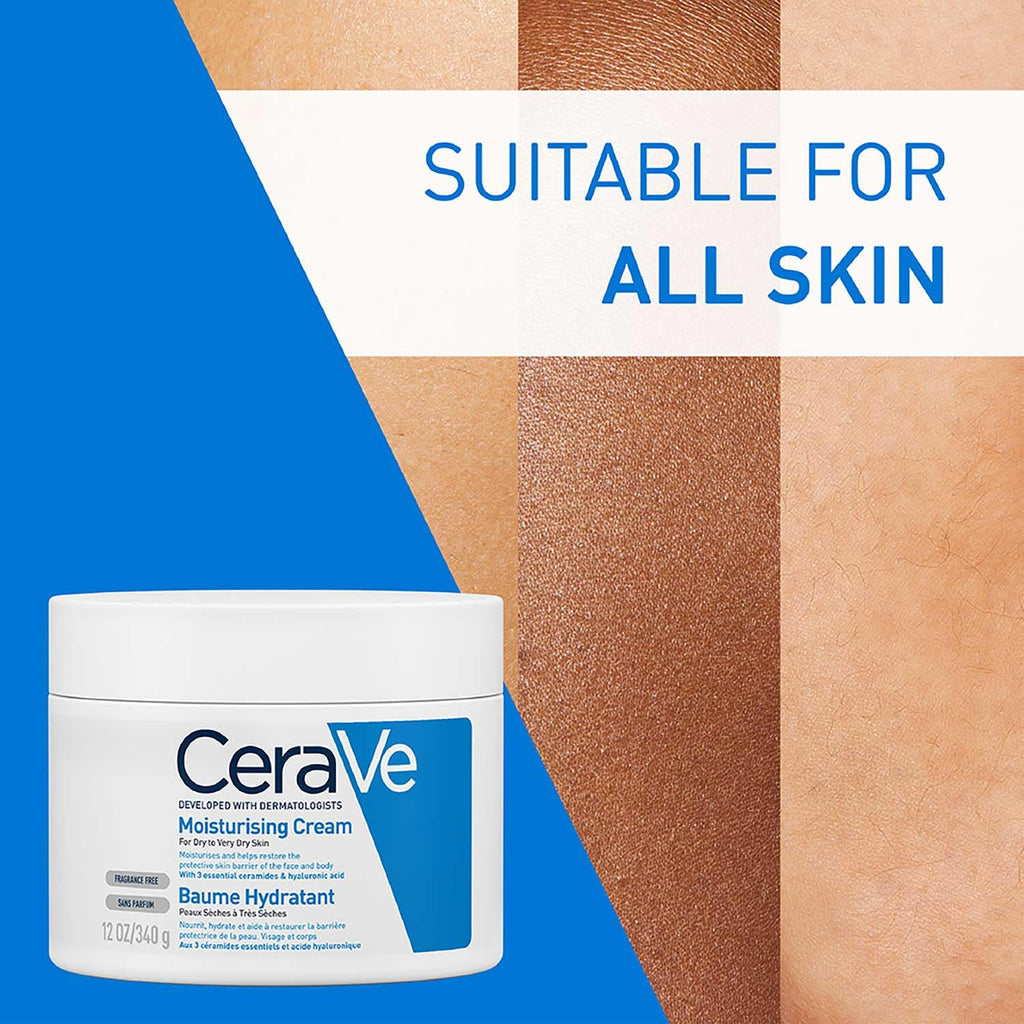 CeraVe Moisturizing Cream For Dry To Very Dry Skin 340g (Made In India)