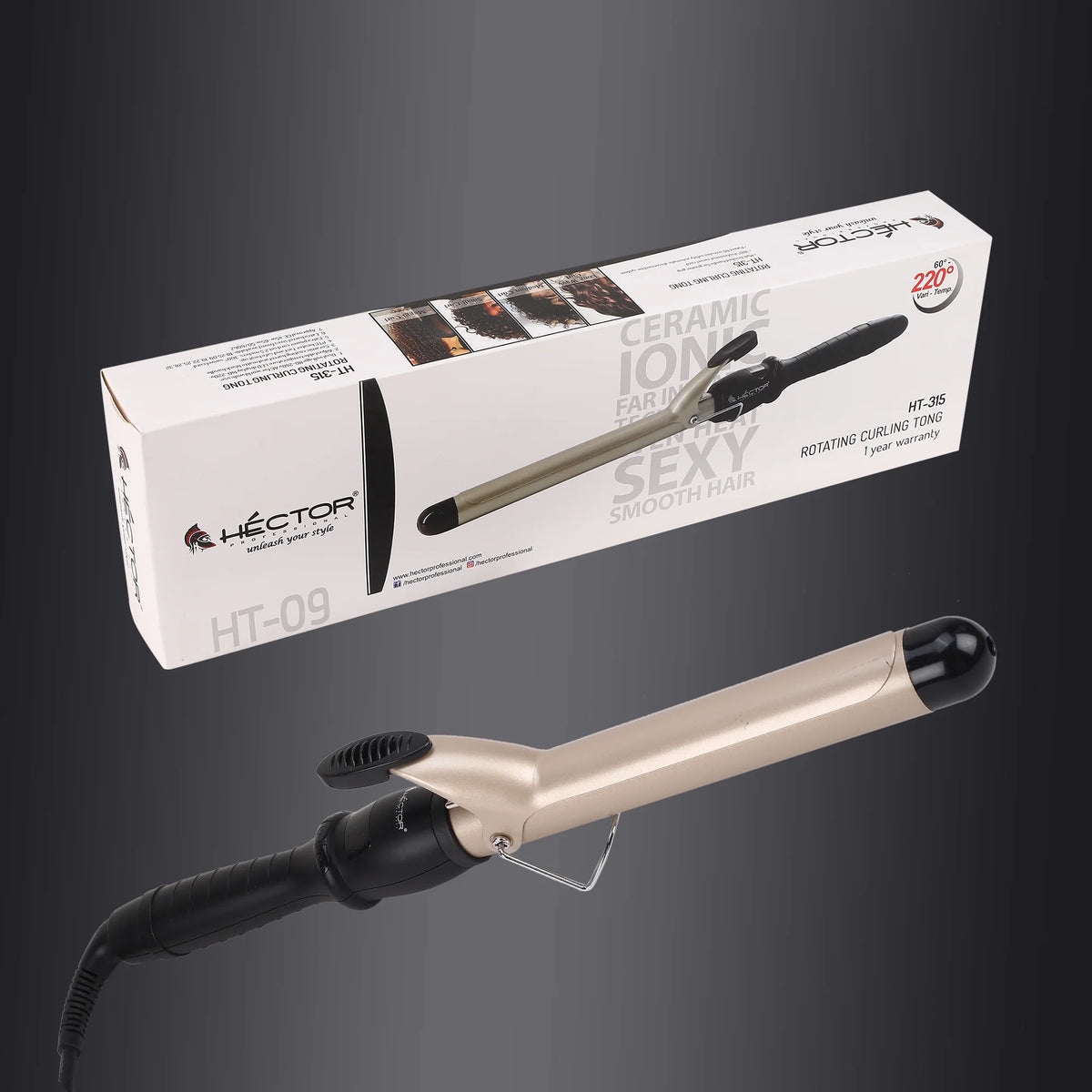 Hector Professional Rotating Curling Iron (Tong) 19 MM