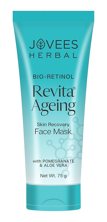 Jovees Herbal Bio-Retinol Revita Ageing Face Mask For Glowing Skin, De-Tan, Pores Tightening & Reduce Sign of Ageing | Made with Eco Certified Bio-Retinol For Men/Women 75g
