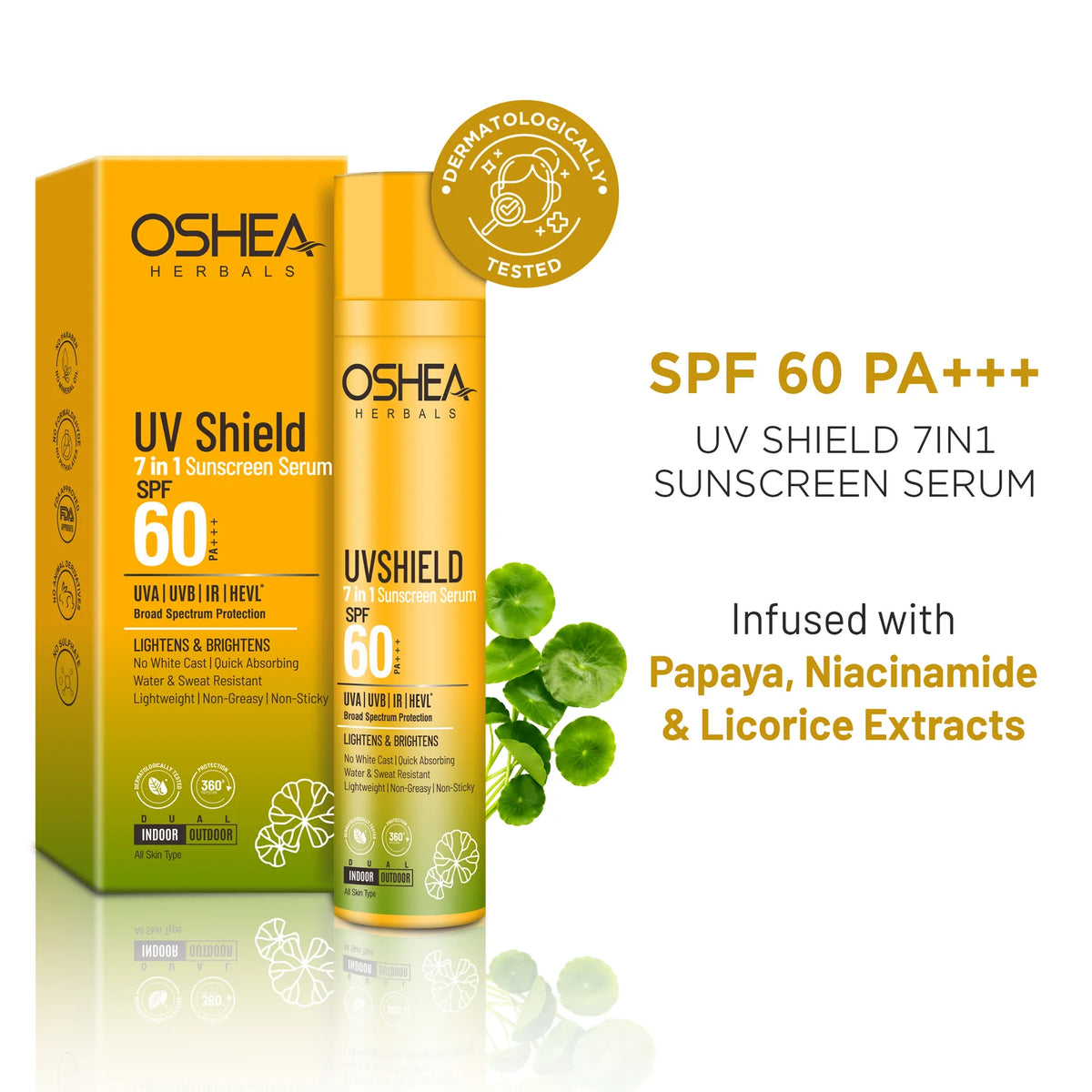 Oshea Herbals Uv Shield 7in1 Sunscreen Serum SPF 60 PA+++ All Skin Type 50ml
