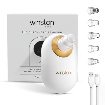 Winston Rechargeable Electric Blackhead Remover Machine for Men and Women - 60 Min Runtime | Acne, Pore Cleaner, Whitehead Remover with 5 Suction Heads for...