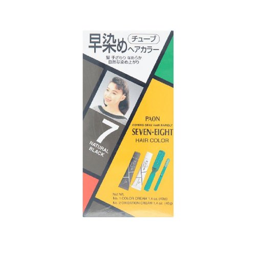 Seven Eight Hair Color Paon Covers Gray Hair Rapidly 7 Natural Black 40g