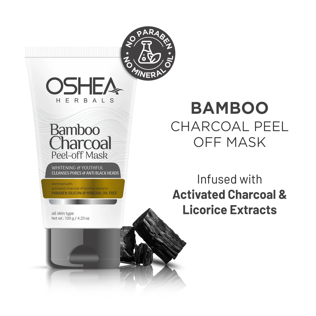Oshea Herbals Bamboo Charcoal Peel Off Mask 120g