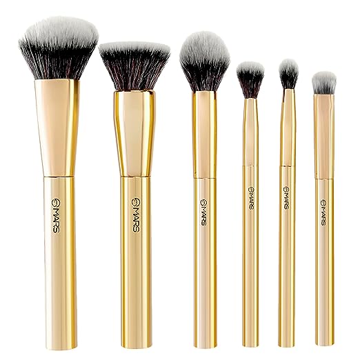 MARS Artist's Arsenal Makeup Brush Set for Professional Makeup | Eyeshadow Blending Brushes (3pcs) | Foundation, Blush, Powder and Foundation Brush (1pcs each) Pack of 6