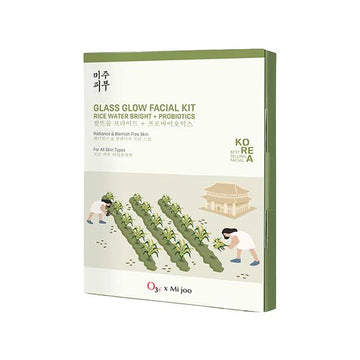 O3+ Mijoo Korea Glass Glow Facial Kit with Rice Water & Probiotics for Radiance - All Skin Types 50 gm