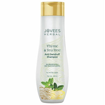 Jovees Herbal Thyme & Tea Tree Anti Dandruff Shampoo | With Tea Tree, Thyme & Lemon Extract | For All Hair Type | Prevents Dandruff & Dry Scalp 300ml