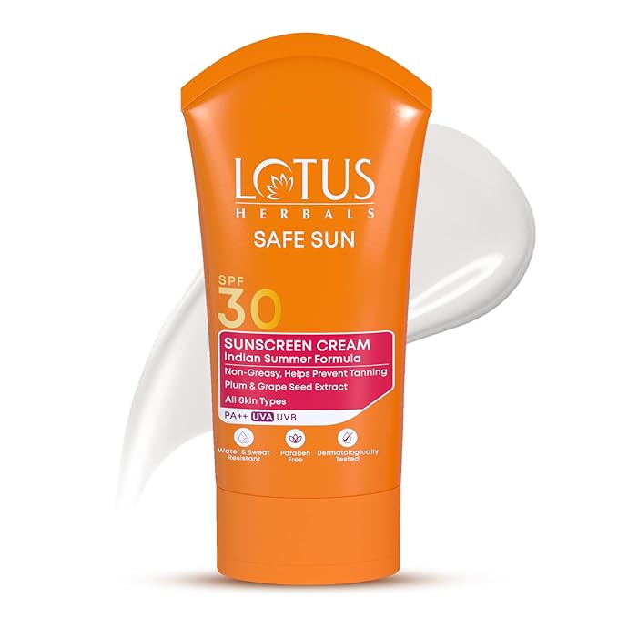 Lotus Herbal Safe Sun Block Cream Indian Summer Formula Spf 30Uvb 100g