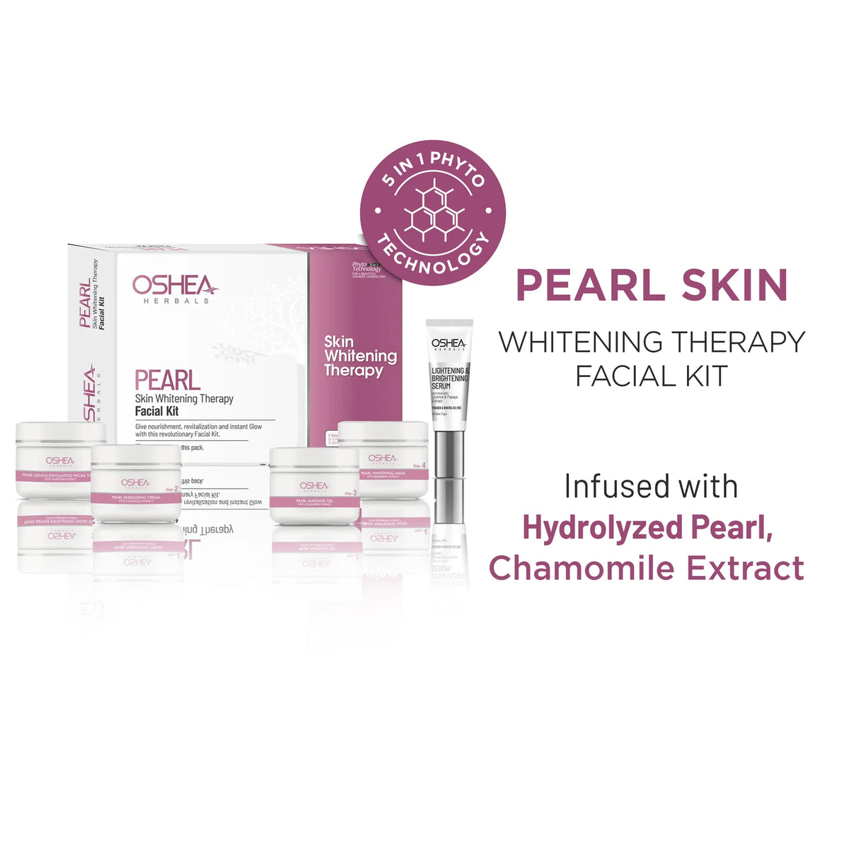 Oshea Herbals Pearl Skin Whitening Therapy Facial Kit All Skin Type 209g