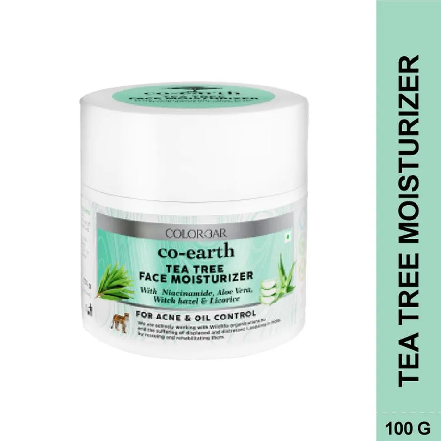 ColorBar Co-Earth Tea Tree Face Moisturizer Nourishes Skin, For Acne & Oil Control 100gm