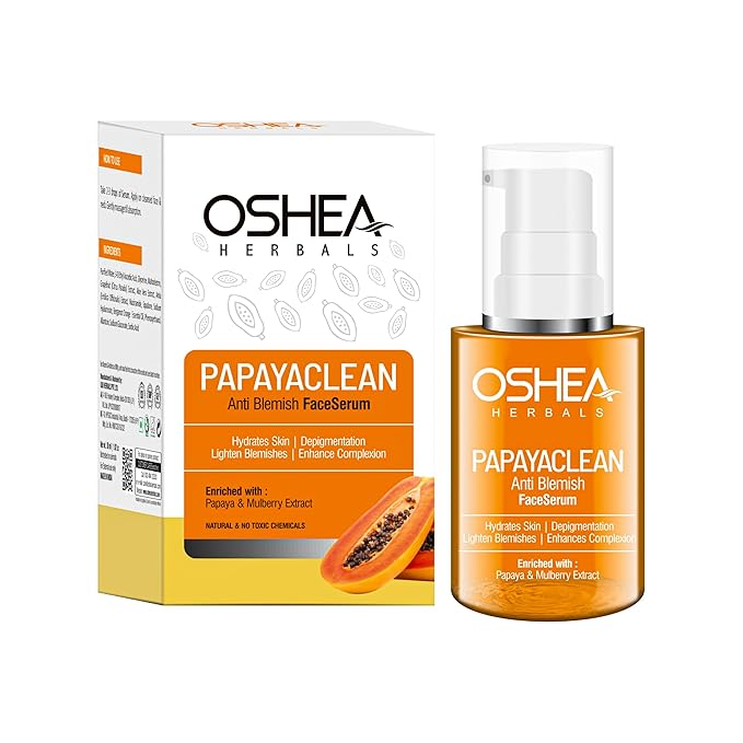 Oshea Herbals Papayaclean Anti Blemish Face Serum for Men & Women | Lightens Blemishes & Pigmentation | All Skin Types 30ml