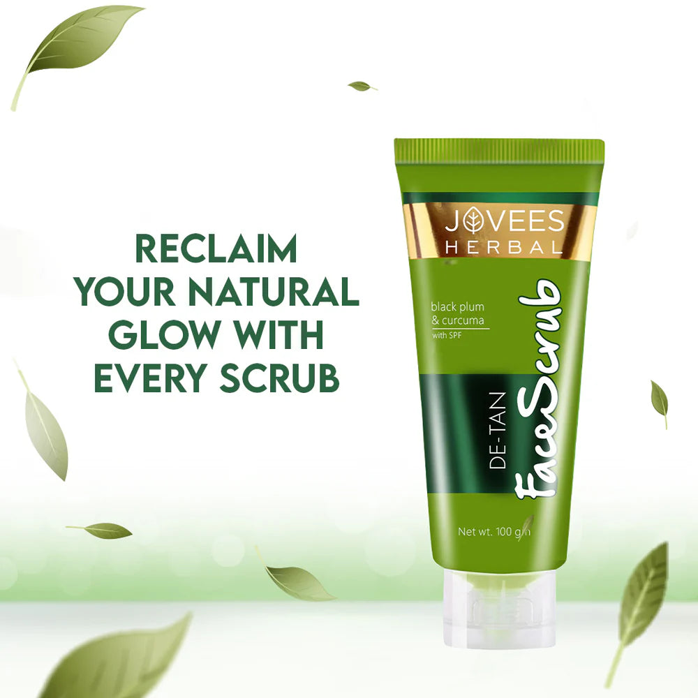 Jovees Detan Face Scrub With SPF Black Plum & Curcuma 100g