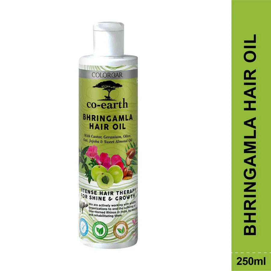 ColorBar Co-Earth Bhringamla Hair Oil With Castor Geranium Olive Oat Jojoba & Sweet Almond Oil 250ml