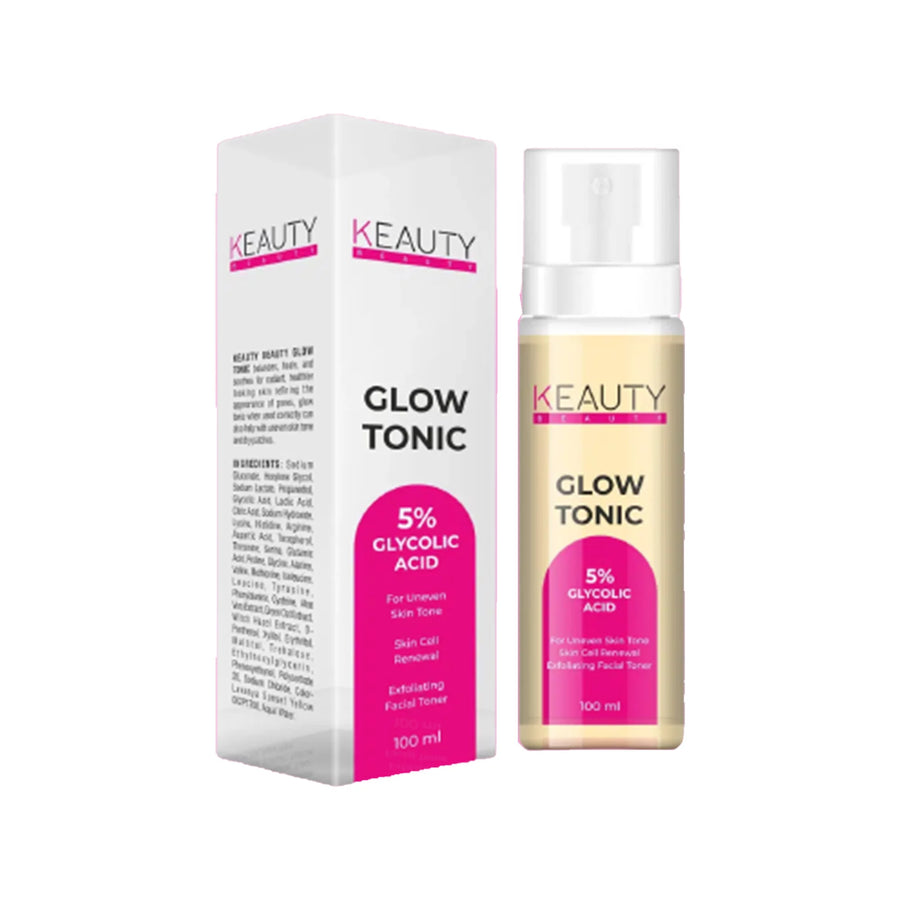 KEAUTY BEAUTY GLOW TONIC 5% GLYCOLIC ACID FOR UNEVEN SKIN TONE SKIN CELL RENEWAL EXFOLIATING FACIAL TONER 100ML