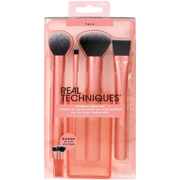 Real Techniques Synthetic Bristle Flawless Base Set-Orange 4 Pieces RLT-1533M