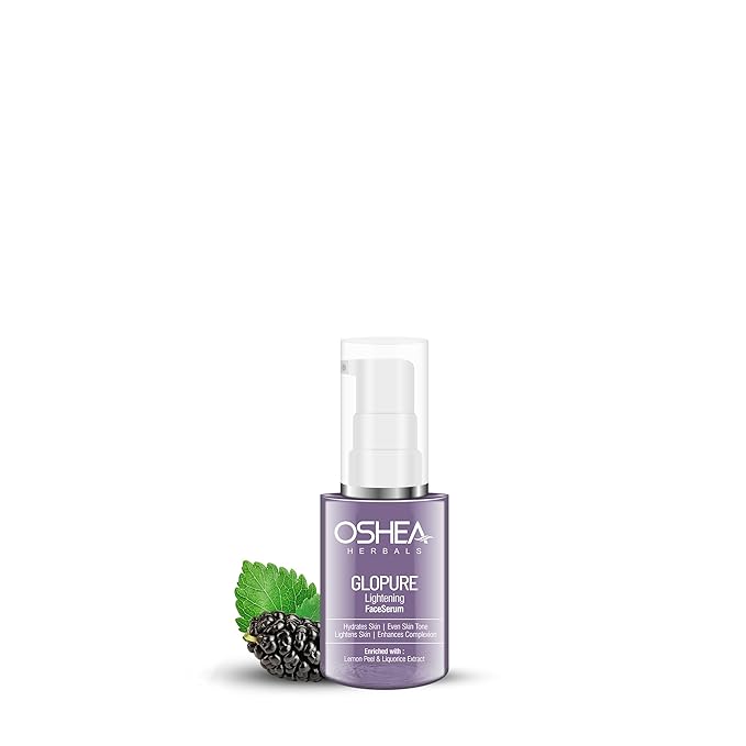 Oshea Herbals Glopure Brightening Face Serum for Men & Women | Reduces Darkspots & Pigmentations | Boosts Hydration & Natural Glow | Enriched with Lemon Peel & Liquorice Extracts | All Skin Types 30ml