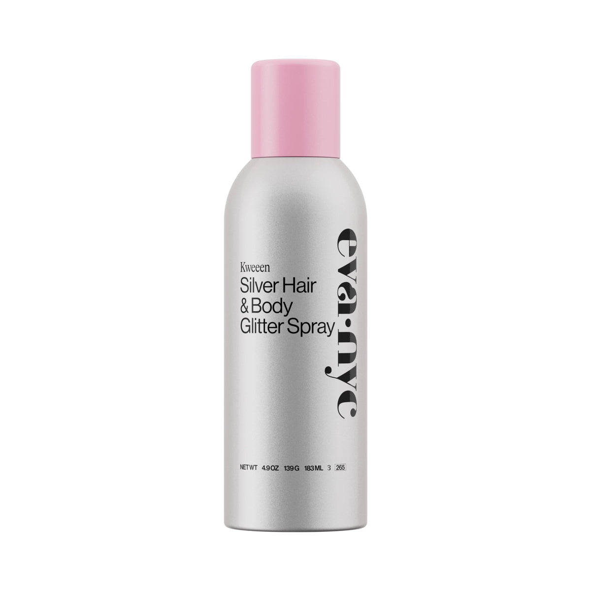Eva NYC Kweeen Silver Hair and Body Glitter Spray - Our Original Ultra Shimmery Glitter New Look - Adds Shine + Non-Sticky - Quick Drying Sparkle Spray - Warm Vanilla Scent - 4.9 oz