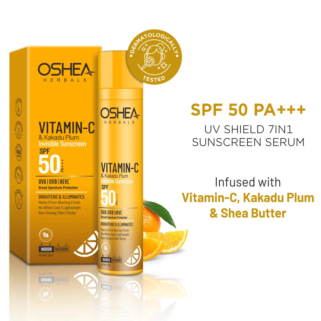 Oshea Herbals Vitamin-C & Kakadu Plum Invisible Sunscreen SPF 50 PA+++ All Skin Type 50ml
