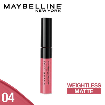 Maybelline New York Lipstick Matte Finish Non-Sticky and Non-Drying Sensational Liquid Matte 04 Easy Berry 7ml