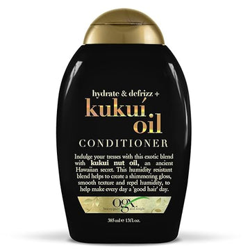 OGX Hydrate & Defrizz Kukui Oil Conditioner | Kukui nut oil infused blend helps Moisturizing Oily, Greasy, Curly, Frizzy, Shine Hair 385 ml