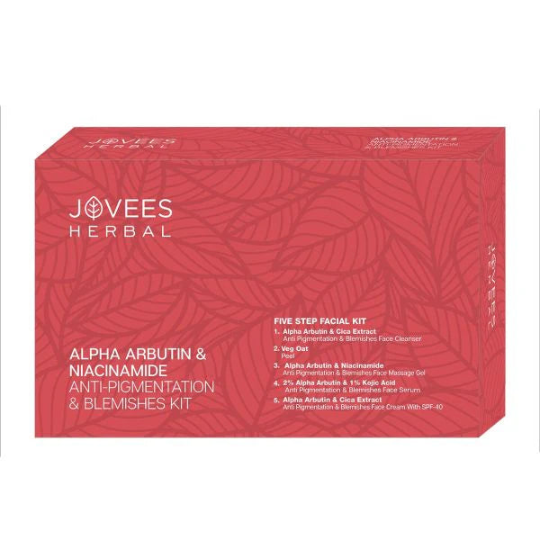 Jovees Alpha Arbutin & Niacinamide Anti Pigmentation & Blemishes Big Facial Kit | For Pigmentation & Blemishes | For Multiple Use | Improves Uneven Skin Tone