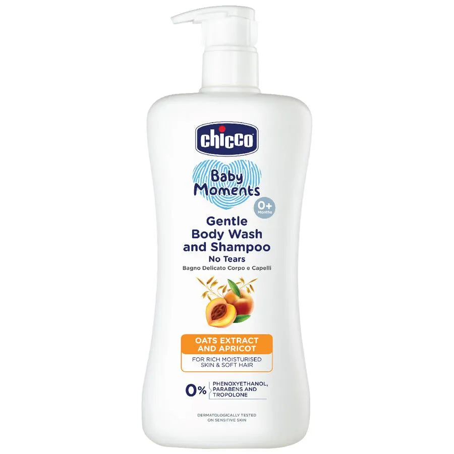 Chicco Baby Moments Gentle Body Wash & Shampoo Oats Extract & Apricot 0% 500ml