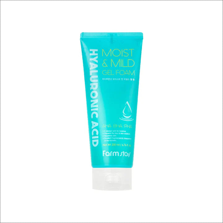 FARMSTAY Hyaluronic Acid AHA BHA PHA Moist & Mild Gel Foam 200ml