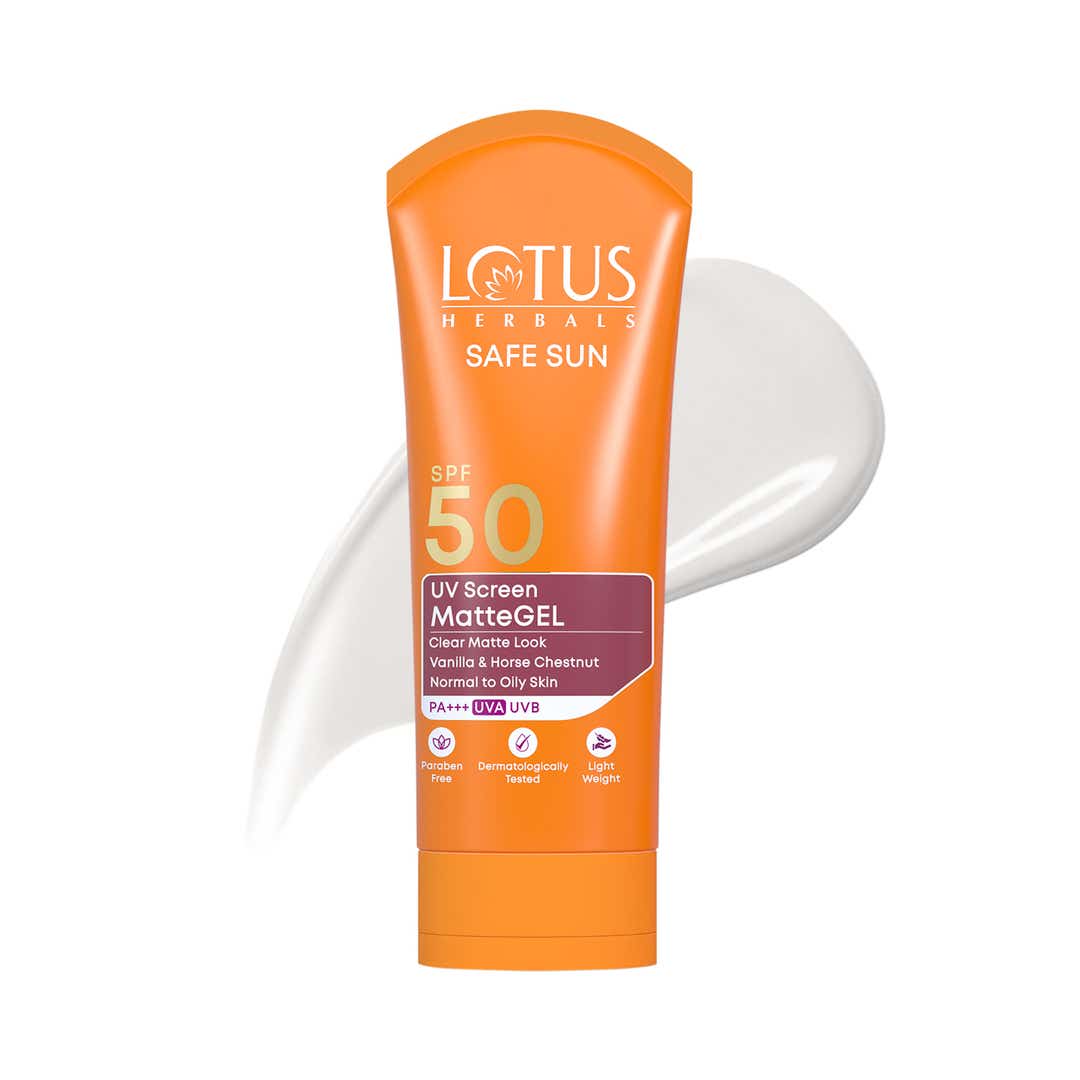 Lotus Herbal Safe Sun Uv Screen Matte Gel Spf 50 Normal To Oily Skin 100g
