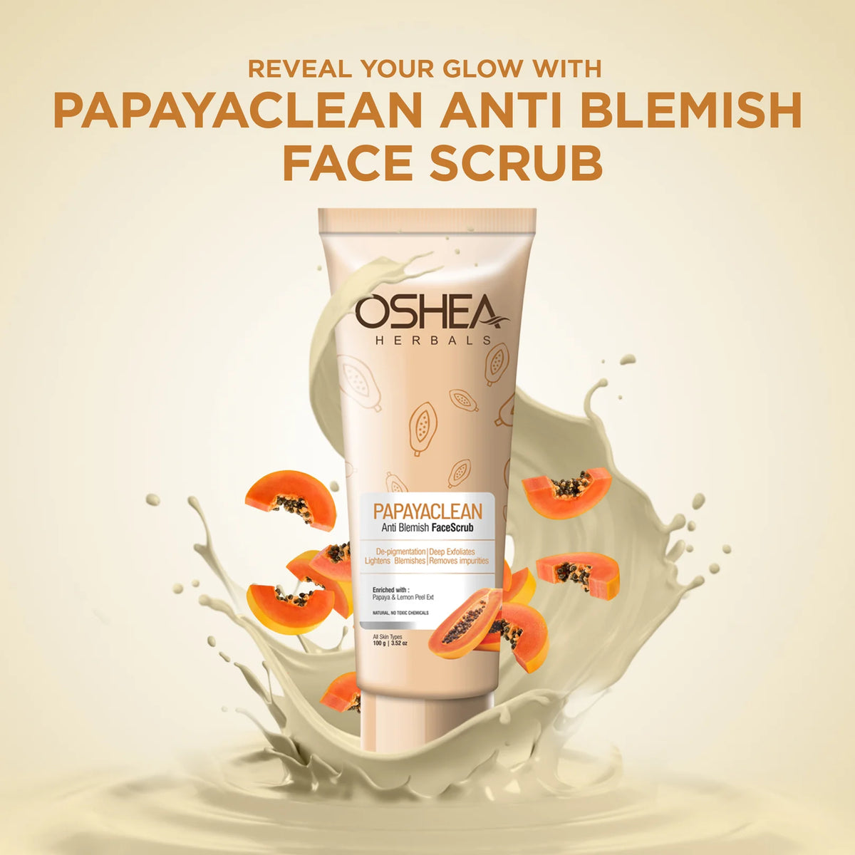 Oshea Herbals Papayaclean Anti Blemish FaceScrub 100g