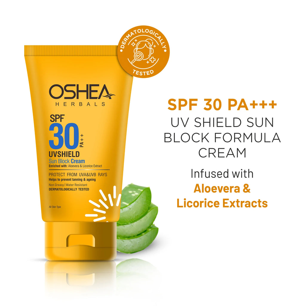 Oshea Herbals Uv Shield Sun Block Cream SPF 30 PA ++ All Type Skin 120g