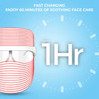 WINSTON LED LIGHT THERAPY FACE MASK TRANSPARENT & WHITE WITH 3 LIGHT MODES