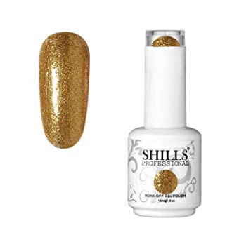 Shills Professional Soak Off Gel Polish Shade Gold Glitter-280 15ml