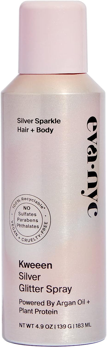 Eva NYC Kweeen Silver Glitter Spray Silver Sparkle Hair + Body 183ml