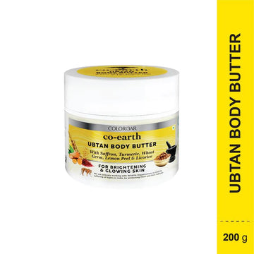 ColorBar Co-Earth Ubtan Body Butter With Kokum Butter Saffron Turmeric Wheat Gern Lemon Peel & Licorice 200gm