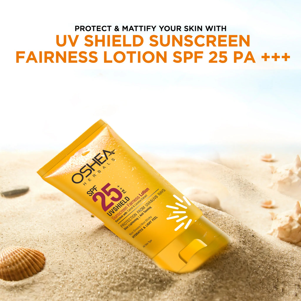 Oshea Herbals Uv Shield Sunscreen Fairness Lotion SPF 25 PA +++ All Type Skin 120g