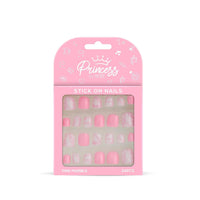 Princess By RENEE Stick On Nails Pink Marble 24 Reusable Artificial Nail Set Lightweight Long lasting